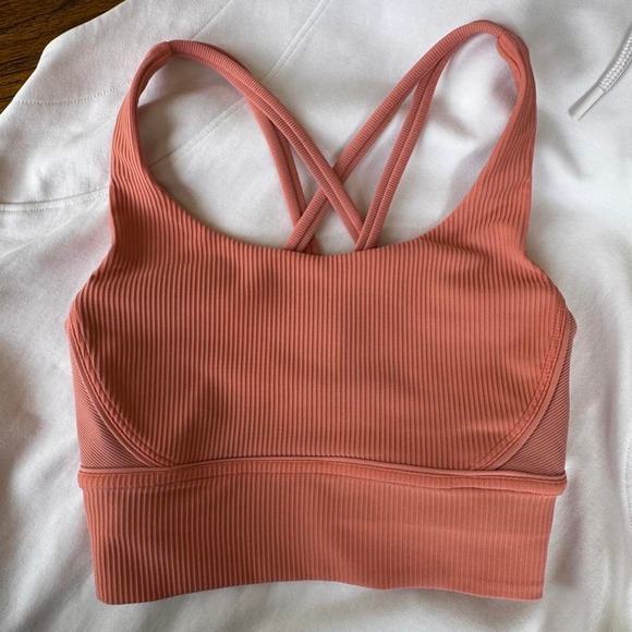 lululemon athletica Other - Lululemon Energy Longline Bra Ribbed Luxtreme Sunny Coral size 2‎